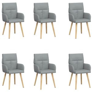 vidaXL Sillas de comedor 6 pcs Tela Gris Claro 60 x 56 x 96 cm