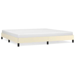 vidaXL Estructura de cama sin colch&oacute;n cuero sint&eacute;tico crema 200x200 cm