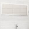 vidaXL Espejo de ba&ntilde;o madera contrachapada blanco brillo 100x1,5x37 cm