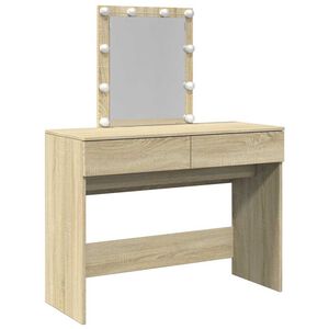 vidaXL Tocador con LED color roble Sonoma 100x40x130 cm