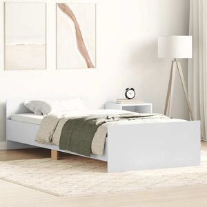 vidaXL Estructura de cama madera de ingenier&iacute;a blanca 90x200 cm