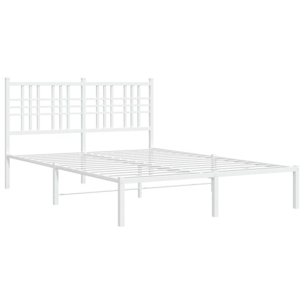 vidaXL Estructura cama sin colch&oacute;n con cabecero metal blanco 120x190cm