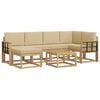 vidaXL Conjunto de sof&aacute;s de exterior 7 uds. y Beige
