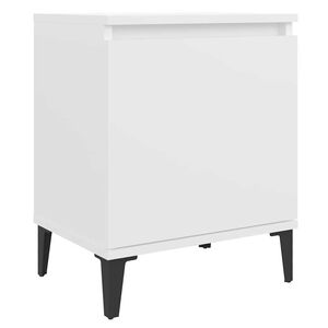 vidaXL Mesita de noche con patas de metal blanco 40x30x50 cm