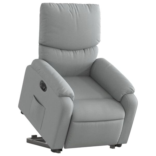 vidaXL Sillón eléctrico reclinable elevable de tela gris claro
