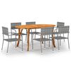 vidaXL Juego de comedor de jard&iacute;n 7 piezas gris antracita