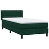 vidaXL Cama box spring con colch&oacute;n terciopelo verde oscuro 80x220 cm
