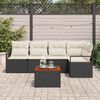 vidaXL Conjunto de sof&aacute;s de jard&iacute;n 6 pcs Negro rat&aacute;n sint&eacute;tico