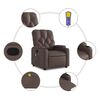 vidaXL Sill&oacute;n de masaje reclinable cuero sint&eacute;tico marr&oacute;n