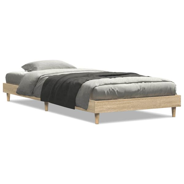 vidaXL Estructura de cama sin colchón madera roble Sonoma 90x200 cm