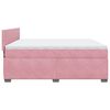vidaXL Cama box spring con colch&oacute;n terciopelo rosa 200x200 cm