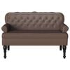 vidaXL Banco Chesterfield Marrón 119.5 x 64.5 x 75 cm Cuero sintético
