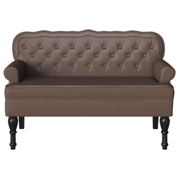 vidaXL Banco Chesterfield Marrón 119.5 x 64.5 x 75 cm Cuero sintético