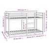 vidaXL Litera de madera maciza de pino blanco 75x190 cm