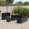 vidaXL Conjunto de sof&aacute; de jard&iacute;n con coj&iacute;n 8 pcs Negro