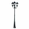vidaXL Farola de jard&iacute;n 3 brazos 230 cm verde oscuro/negro aluminio
