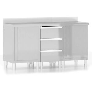 vidaXL Armarios de cocina comerciales 3 piezas de acero inoxidable