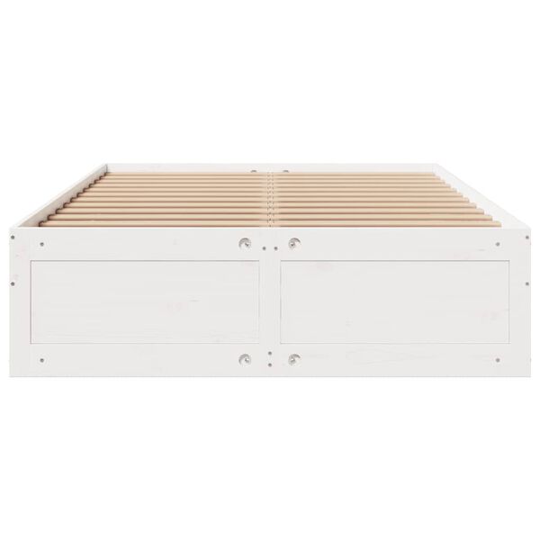 vidaXL Cama con cajones sin colch&oacute;n madera maciza blanca 150x200 cm