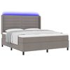 vidaXL Cama Box Spring LED con colch&oacute;n Taup&eacute; 180 x 200 cm tela