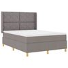 vidaXL Cama tipo Box Spring con tiras LED Taup&eacute; 160 x 200 cm tela