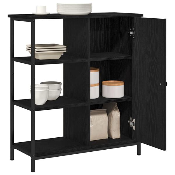 vidaXL Aparador Roble Negro 70 x 30 x 80 cm