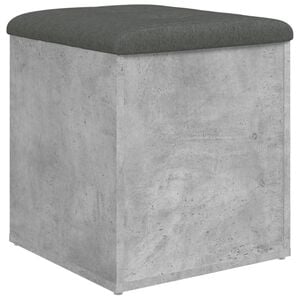 vidaXL Banco con almacenaje madera ingenier&iacute;a gris hormig&oacute;n 42x42x45cm