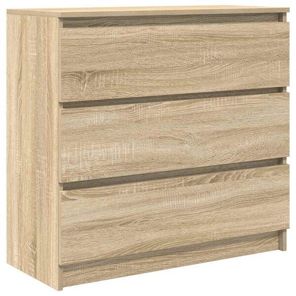 vidaXL Aparador de roble Sonoma 80x35x76 cm de madera de ingenier&iacute;a