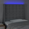 vidaXL Cabecero con LED de tela gris claro 83x16x118/128 cm