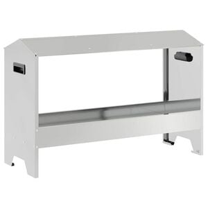 vidaXL Canal&oacute;n de alimentaci&oacute;n para pollos Plateado 81 x 32 x 53,5 cm