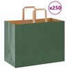 vidaXL Bolsas de papel con asas 250 uds verde 32x17x25 cm
