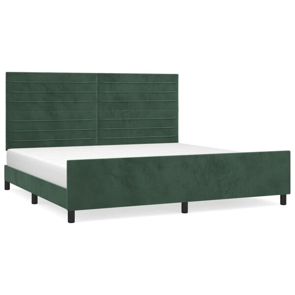 vidaXL Estructura cama sin colchón terciopelo verde oscuro 200x200 cm