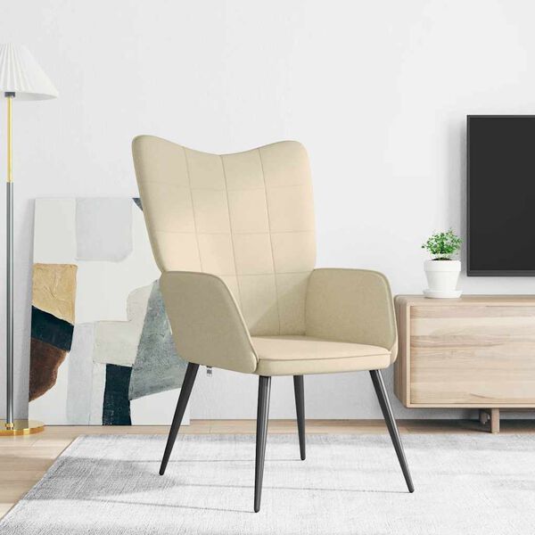 vidaXL Sill&oacute;n de relax de tela crema