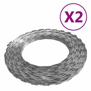 vidaXL Alambres de espino BTO-22 2 uds acero 100 m