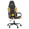 vidaXL Silla gaming de masaje cuero sintético negro y dorado