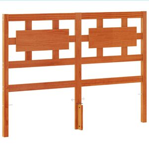 vidaXL Cabecero de cama madera maciza de pino marr&oacute;n cera 135 cm