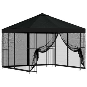 vidaXL Gazebo de jard&iacute;n con paredes laterales 3 x 3 m Negro