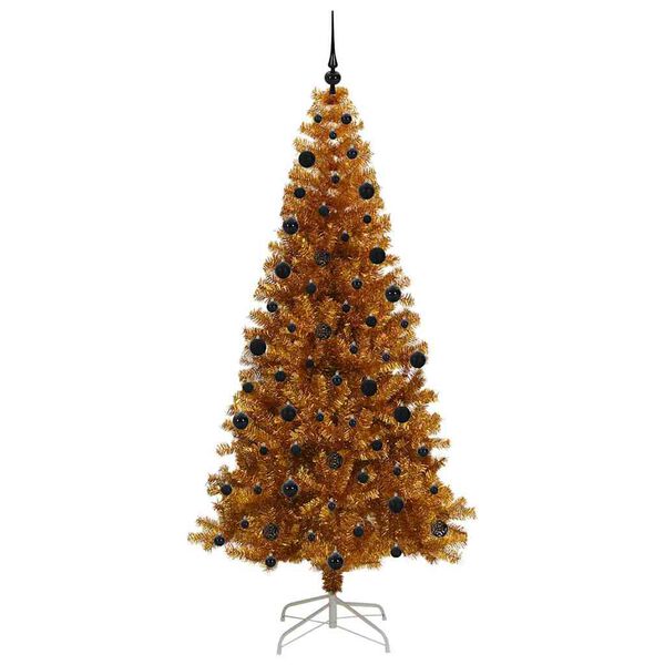 vidaXL &Aacute;rbol de Navidad con 300 LED con soporte Dorado 210 cm PET
