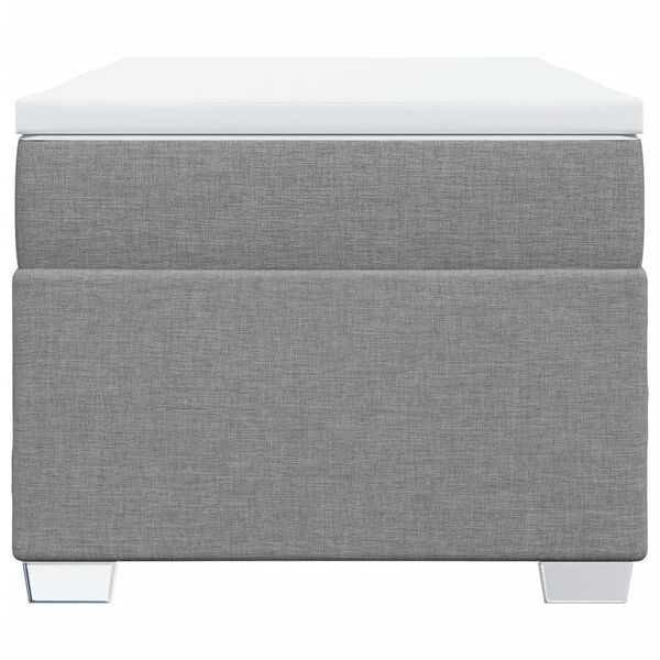 vidaXL Cama box spring con colchón tela gris claro 90x200 cm