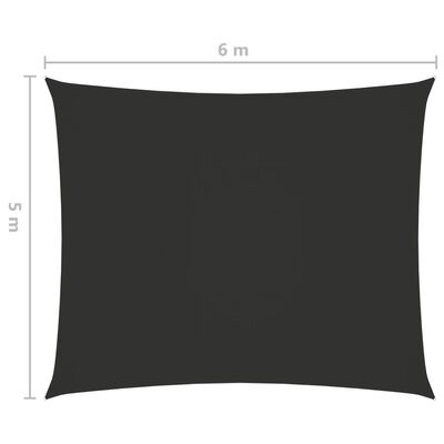 vidaXL Toldo de vela rectangular tela Oxford gris antracita 5x6 m