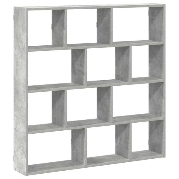 vidaXL Estante cubo de pared 12 compartimentos madera gris hormigón