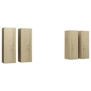 vidaXL Juego de muebles de sal&oacute;n 4 pzas roble Sonoma 30,5x30x90 cm