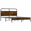 vidaXL Estructura de cama sin colch&oacute;n 150x200 cm madera roble ahumado