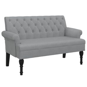 vidaXL Banco con respaldo tela gris claro 120x62x75,5 cm