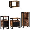 vidaXL Juego de muebles de ba&ntilde;o 4 uds. Multicolor y negro