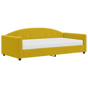 vidaXL Sof&aacute; cama con colch&oacute;n terciopelo amarillo 100x200 cm