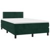 vidaXL Cama box spring con colch&oacute;n terciopelo verde oscuro 120x200 cm