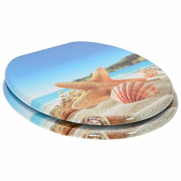 vidaXL Asiento de WC Azul Claro 44 x 38 cm Tablero de MDF