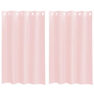vidaXL Cortinas de gasa con ojales 2 uds rosa claro 140x175 cm