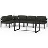 vidaXL Set muebles de jard&iacute;n 6 pzas y cojines aluminio gris antracita