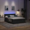 vidaXL Cama otomana con colch&oacute;n LED negra 140x190 cm tela